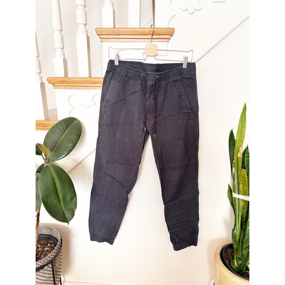 GAP Jogger Pants Dark Gray Cotton Blend Elastic Waist Cuffed Ankle Pull On Sz S